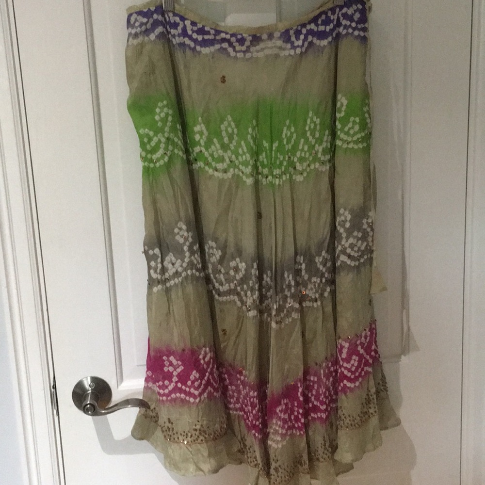 Beaded silk skirt